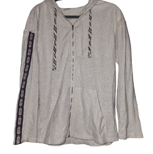 White Hoodie with sleeve accent